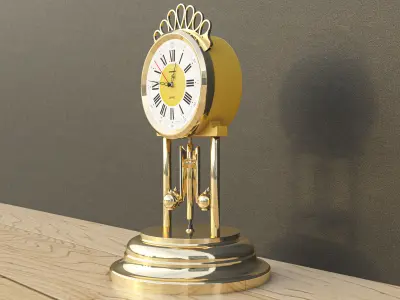 Vintage Golden Alarm Clock - 3D Model  3D model