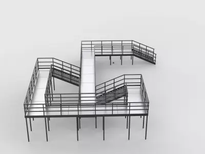 Modular industrial platform 04 3D model