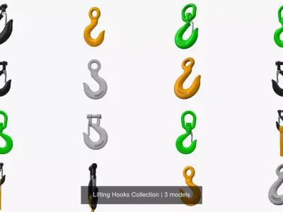 Lifting Hooks Collection 3D Model Pack