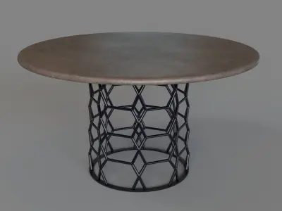 Ellison Dining Table Rubbed Steel 3D model