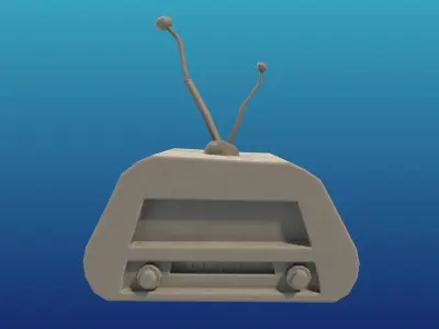 Vintage Radio Cartoon style Game Asset  Free low-poly 3D model