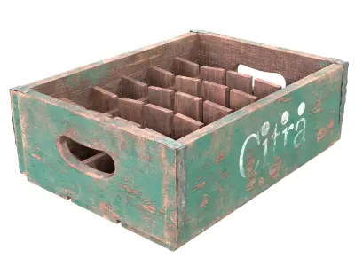 Old Citra beer wooden crate Low-poly 3D model