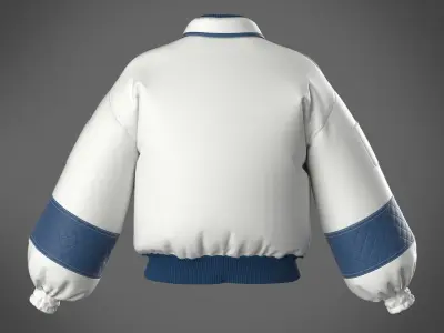 Bomber jacket women 3D model fashion garment 3D model