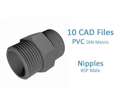 PVC Nipples - BSP Male Free 3D model