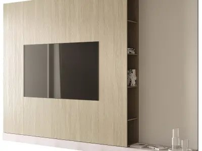 TV wall set 07 Free 3D model purchase