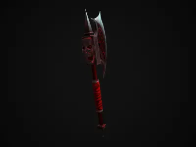 Blood axe Low-poly 3D model