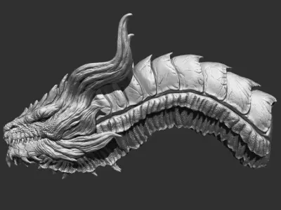 Dragon Head 3D model 4