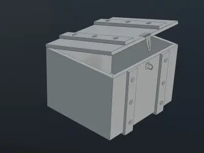 Wooden Ammo Box Low-poly 3D model