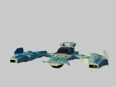 Low poly spaceship Free 3D model