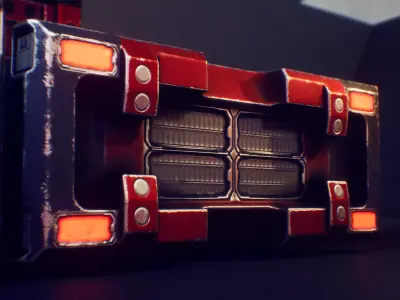 PBR SCI-FI Battery Low-poly 3D model