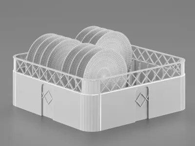 3D Plastic Crate Low-poly 3D model