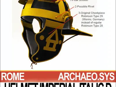 Roman Helmet Imperial Italic D Mainz 3D model