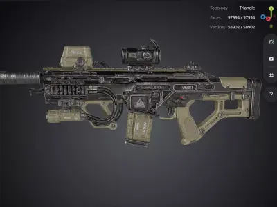 Futuristic Assault Rifle 3D model