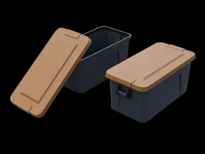 Plastic Storage Bin - Shelve Box Low-poly 3D model
