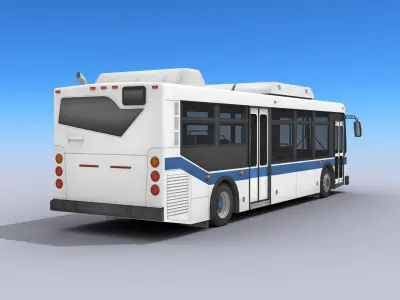 City Bus Low-poly 3D model 5