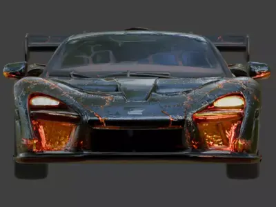 Black Stealth Formula Race Car 3D Model Low-poly 3D model