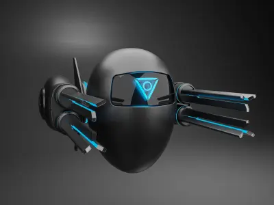 AI drone Low-poly 3D model