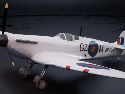 Supermarine Spitfire MK VB Low-poly 3D model