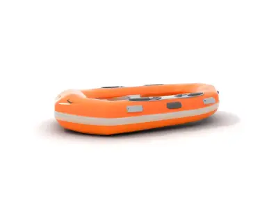 Vibrant Orange Raft model pack Low-poly 3D model
