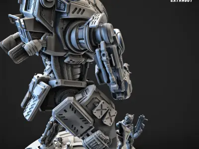 A Girl and Her Robot 75mm 3D print model