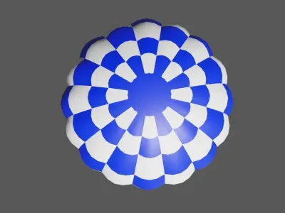 Blue Checkered Balloon - Balao Azul Quadriculado Low-poly 3D model