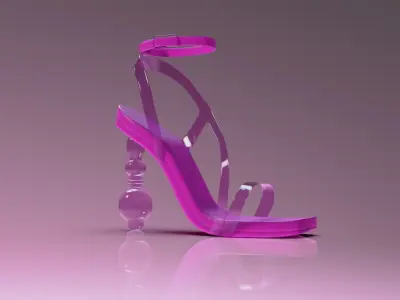 Pink Jacquemus Bag and Heels Low-poly 3D model