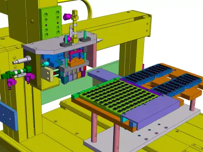 Automatic spacing tray loading machine 3D model