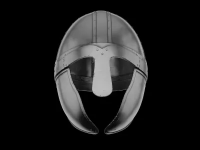 Viking helmet Low-poly 3D model 2