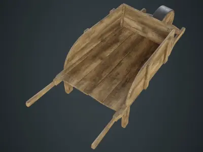 Wheelbarrow 3A Low-poly 3D model