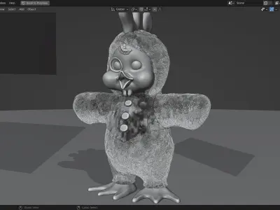 Rushton Rooster furry 3D Model  Low-poly 3D model