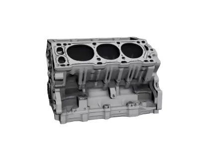 Realistic Engine Block Automotive Motor Part 3D model