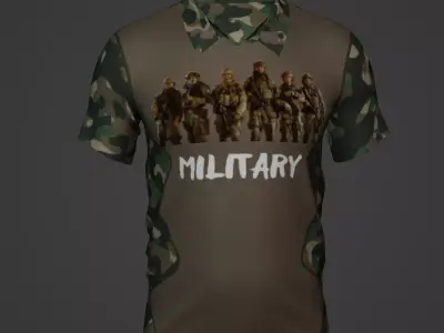Military Soldier Clothing T-shirt Low-poly 3D model get