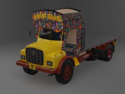 OLD INDIAN LORRY Low-poly 3D model