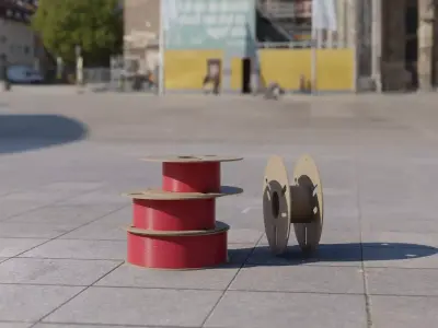 3D Printer Filament Spools Cardboard Low-poly 3D model