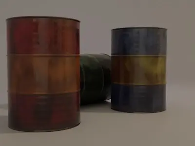 Barrel oil cans 3D model