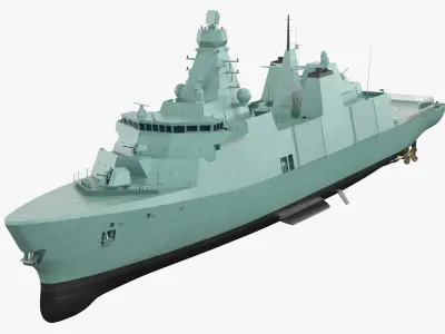 Modern Guided Missile Frigate  purchase 3D model