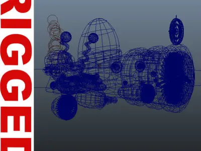 Spaceship Cartoon Low-poly 3D model