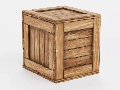 Wooden Crate V8 - Clean Storage and Transport Box 3D model