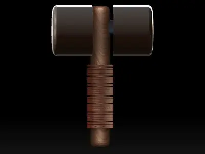 stylized fantasy battle hammer 3D model