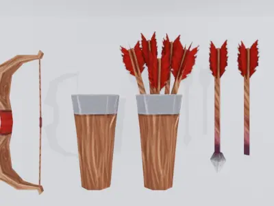 Archary kit Low-poly 3D model