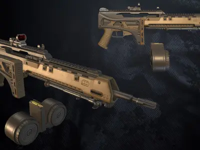 GM 63 Assault Rifle Low-poly 3D model