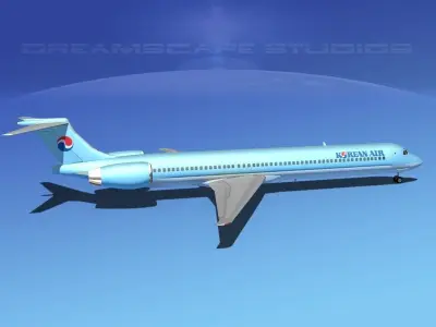 Douglas MD-80 Korean Air 3D model