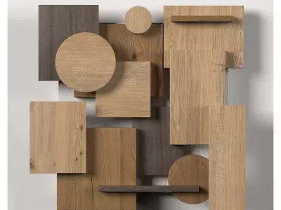 Wall shapes Decoration - Wood - 30cm - Collection - Part 6 - 3D model
