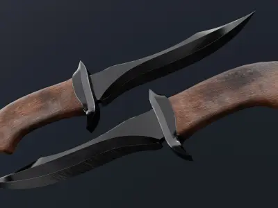 Combat knife Low-poly 3D model order