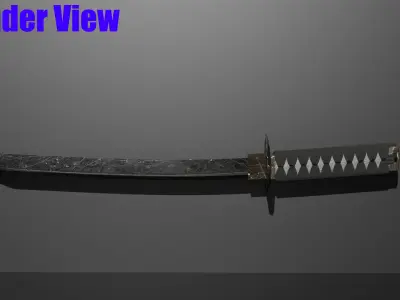 VRChat Katana Poiyomi Shader Free low-poly 3D model