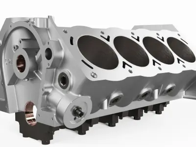 v8 engine block 3D model by MS-Studio-3D