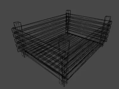 Wooden crate  Low-poly 3D model