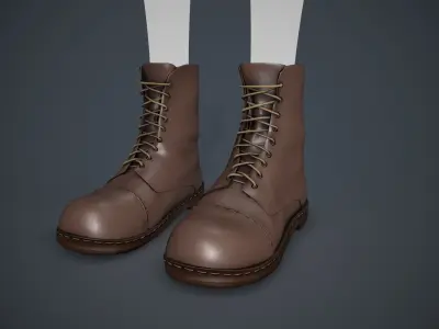 Brown Boots Style 1  Low-poly 3D model
