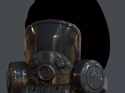 Gas mask helmet 3d model scifi Low-poly Low-poly 3D model Low-poly 3D model 25