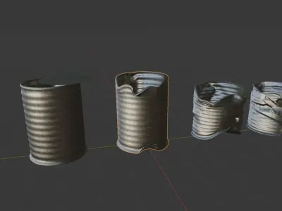 Tin cans Low-poly 3D model